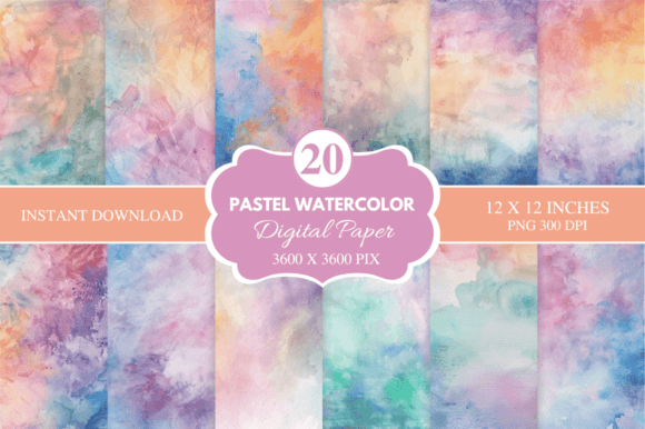 Download Pastel Watercolor Digital Paper Bundle - Bundle Collection