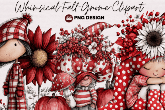 Download Whimsical Fall Gnome Clipart PNG Bundle - Bundle Collection