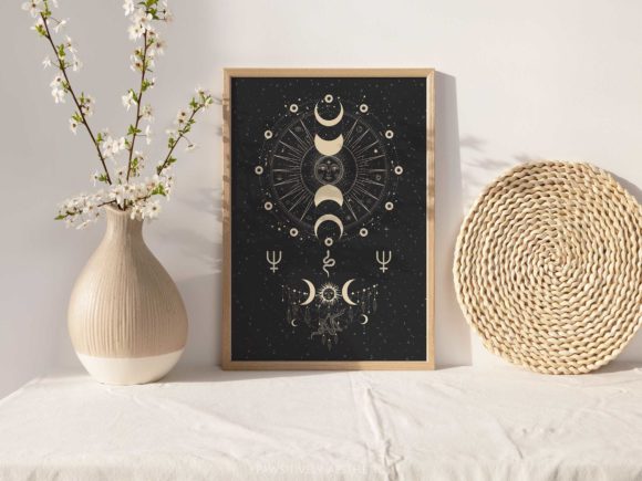 Download Celestial Moon Phase Printable Wall Art - Print Collection