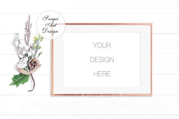 Download A4 Frame Mockup, Golden Frame Template - Template Collection